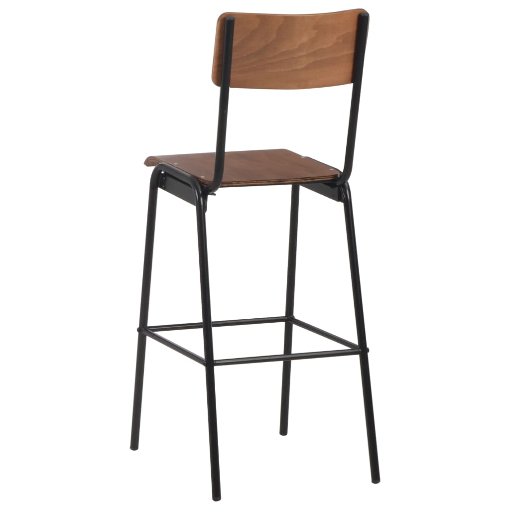 Chaises de bar lot de 6 contreplaqué solide et acier - XIOS