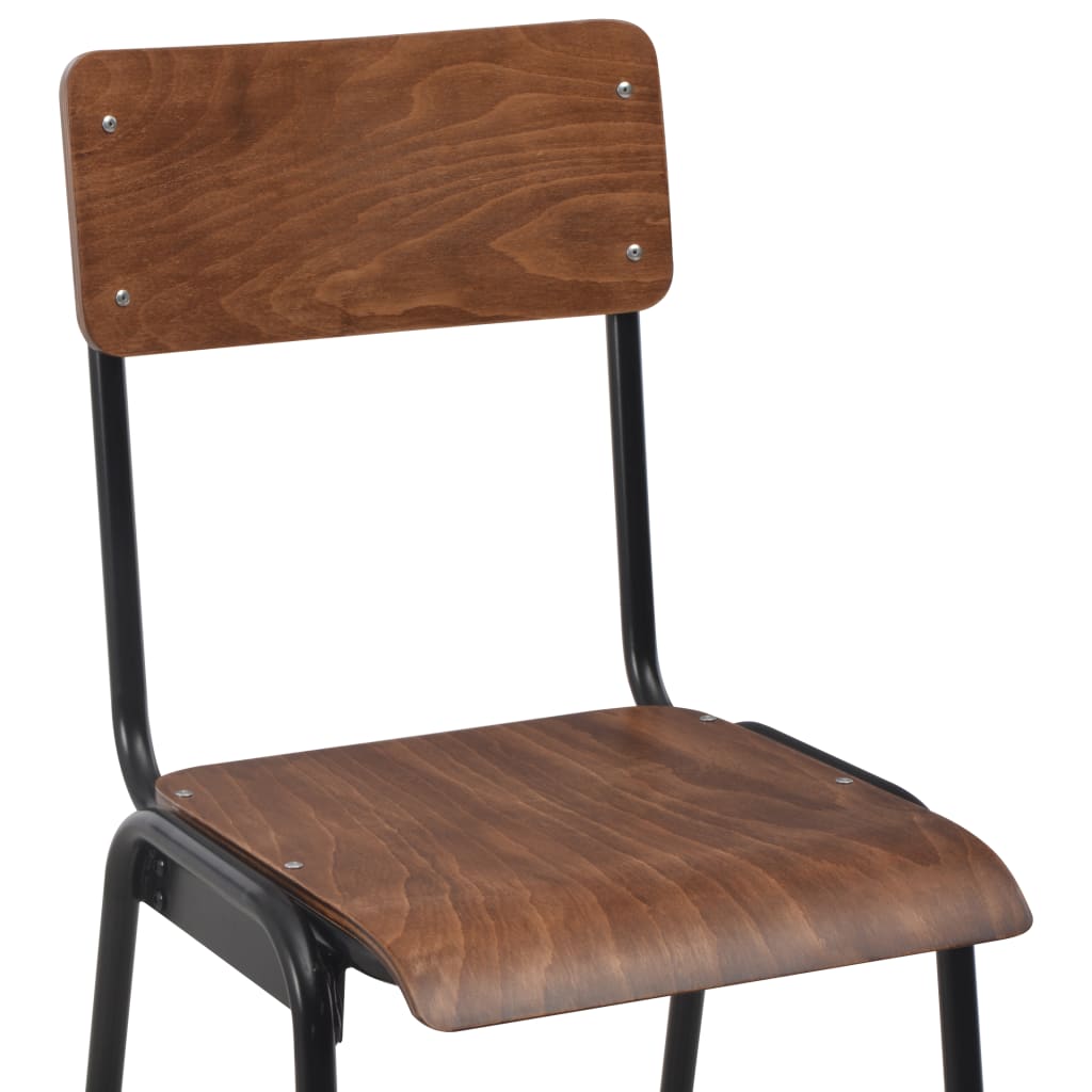 Chaises de bar lot de 6 contreplaqué solide et acier - XIOS