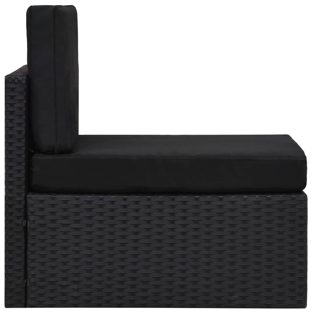 Salon de jardin 6 pcs Résine tressée Noir Salons de jardin vidaXL