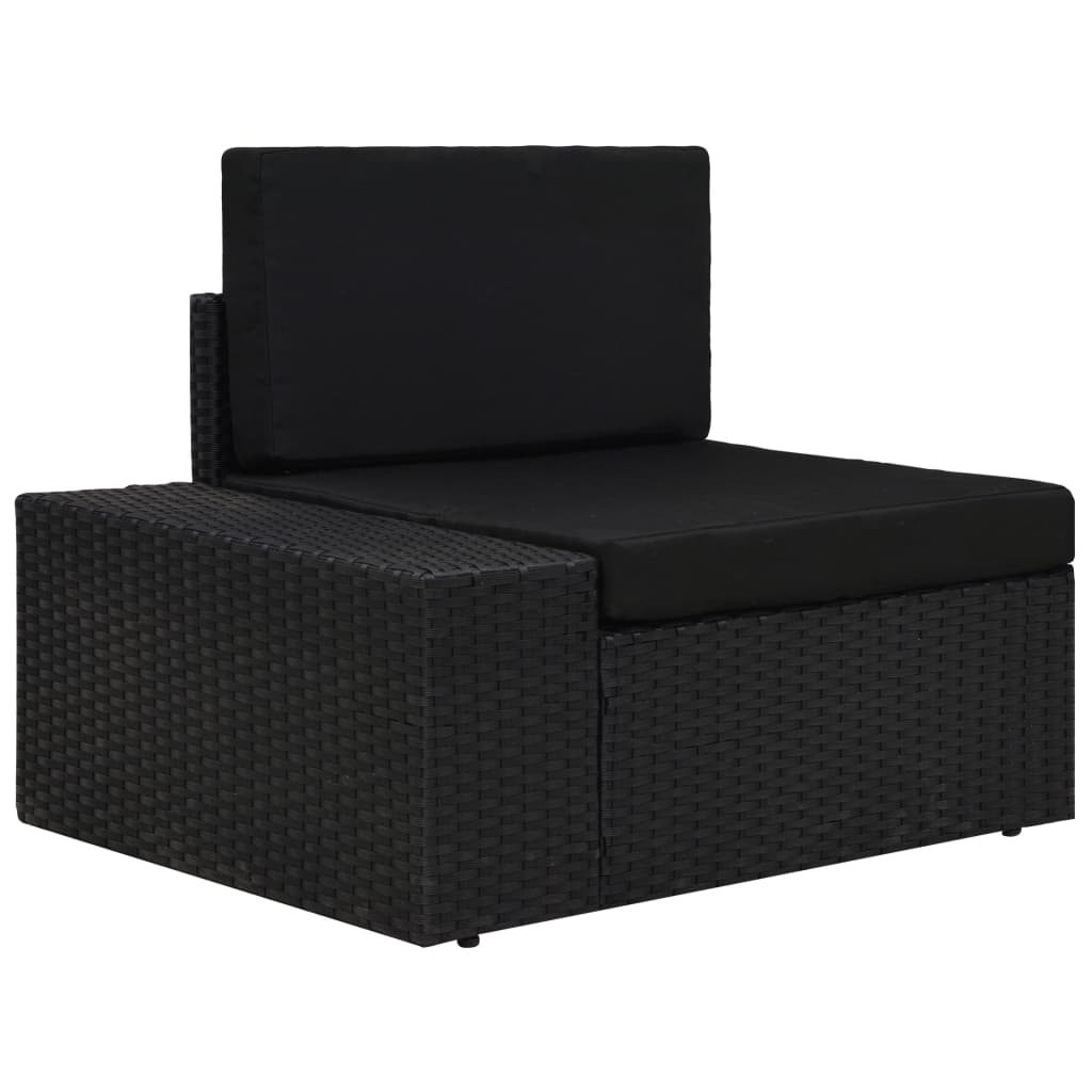 Salon de jardin 6 pcs Résine tressée Noir Salons de jardin vidaXL