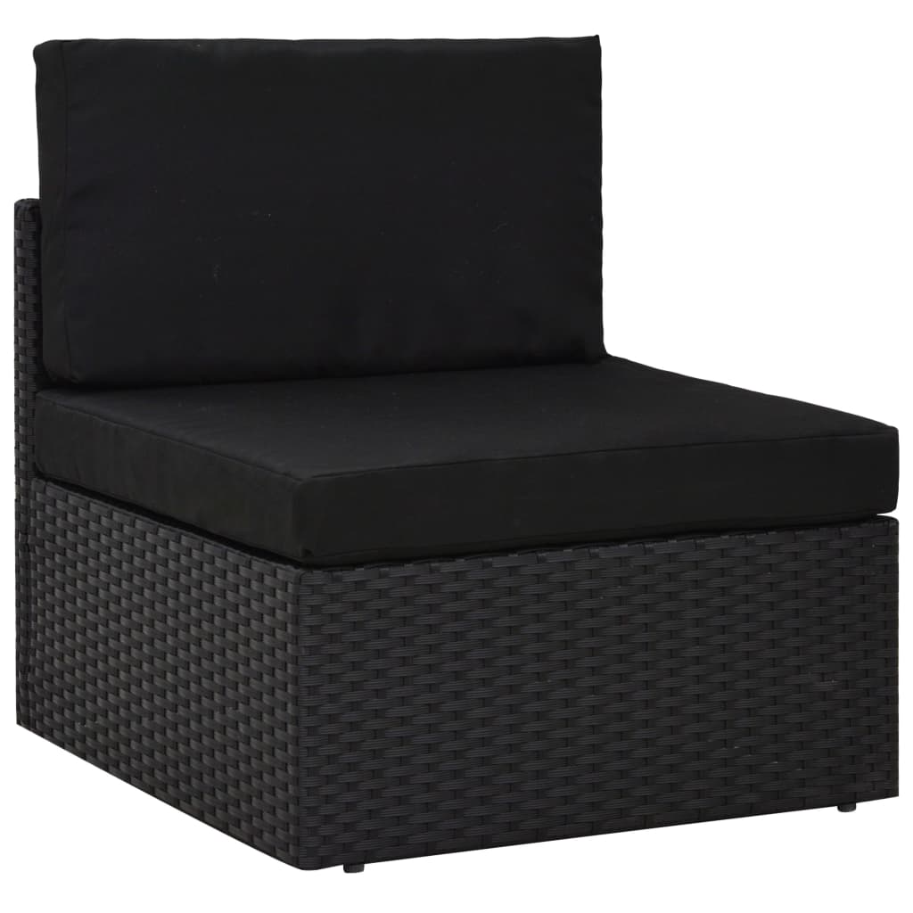 Salon de jardin 6 pcs Résine tressée Noir Salons de jardin vidaXL