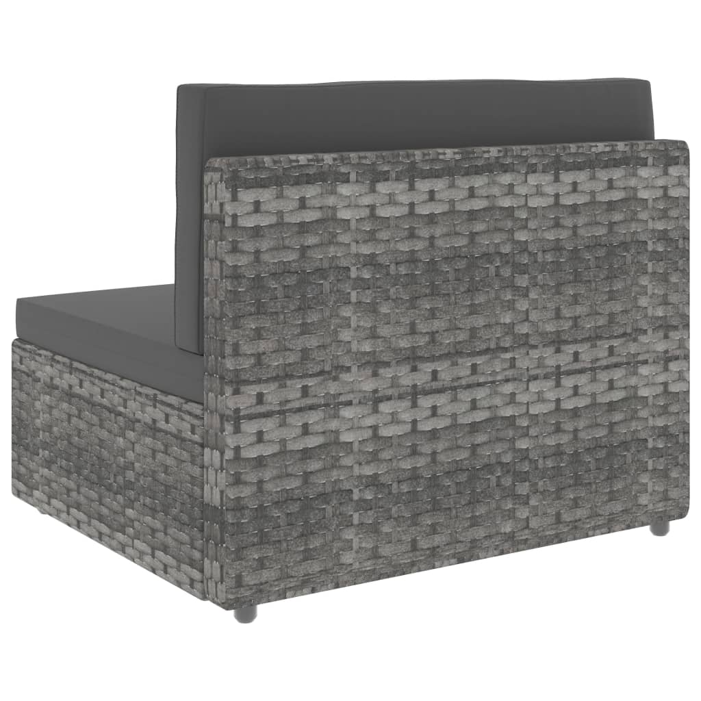 Salon de jardin 6 pcs Résine tressée Gris