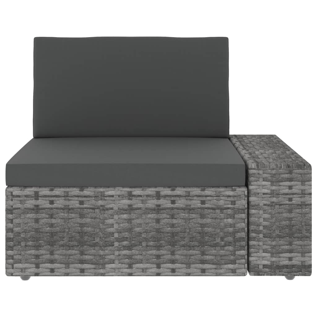 Salon de jardin 6 pcs Résine tressée Gris