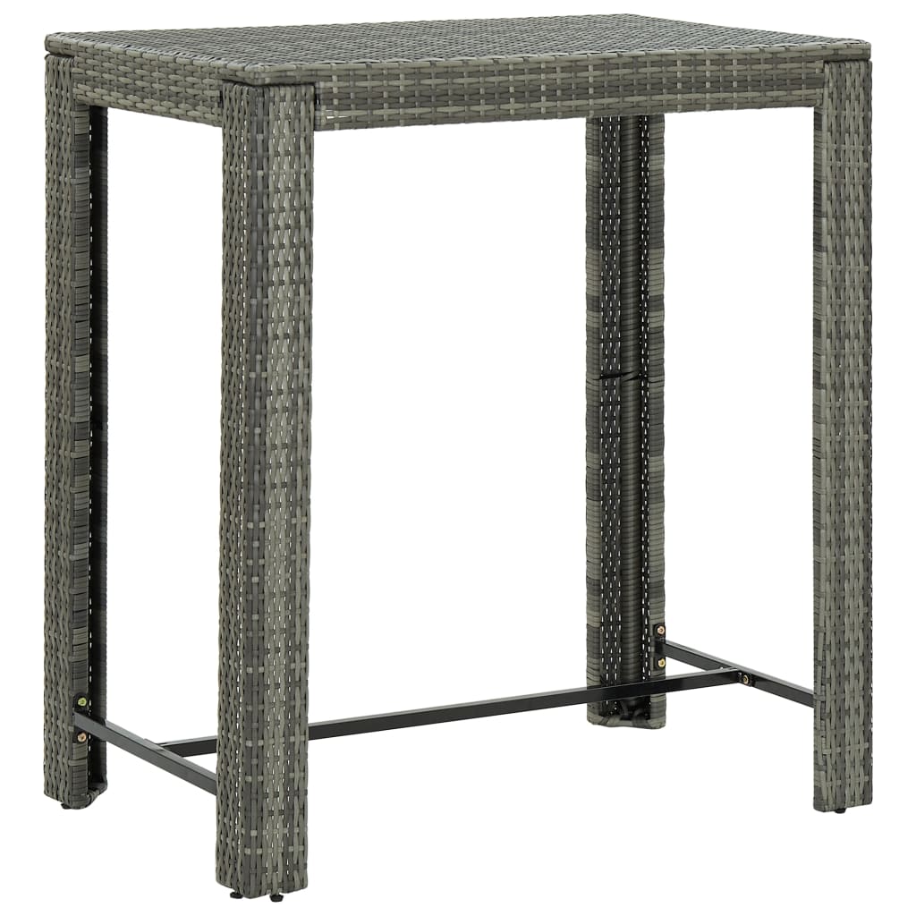 Table de bar de jardin Gris 100x60,5x110,5 cm Résine tressée Tables de jardin vidaXL