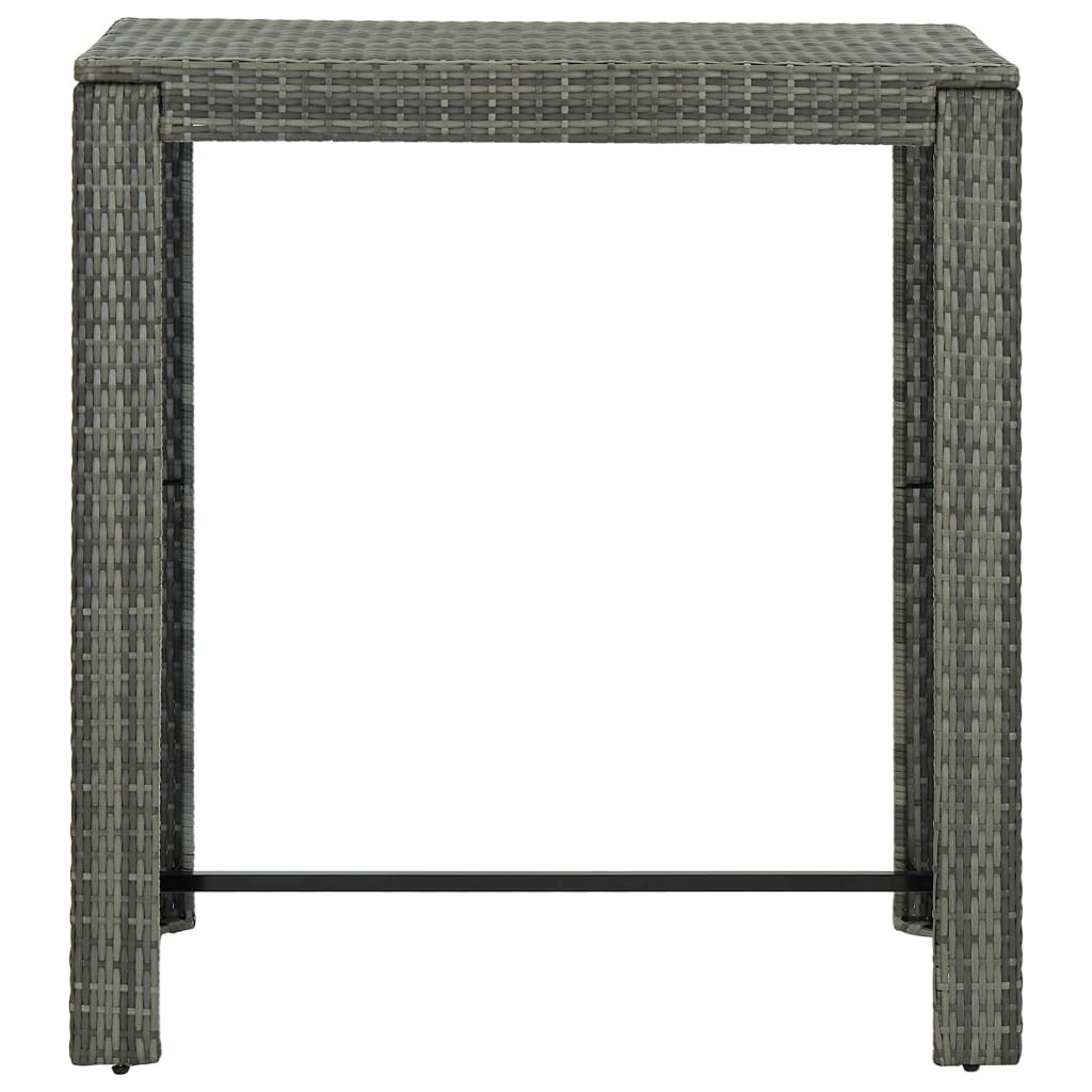 Table de bar de jardin Gris 100x60,5x110,5 cm Résine tressée Tables de jardin vidaXL