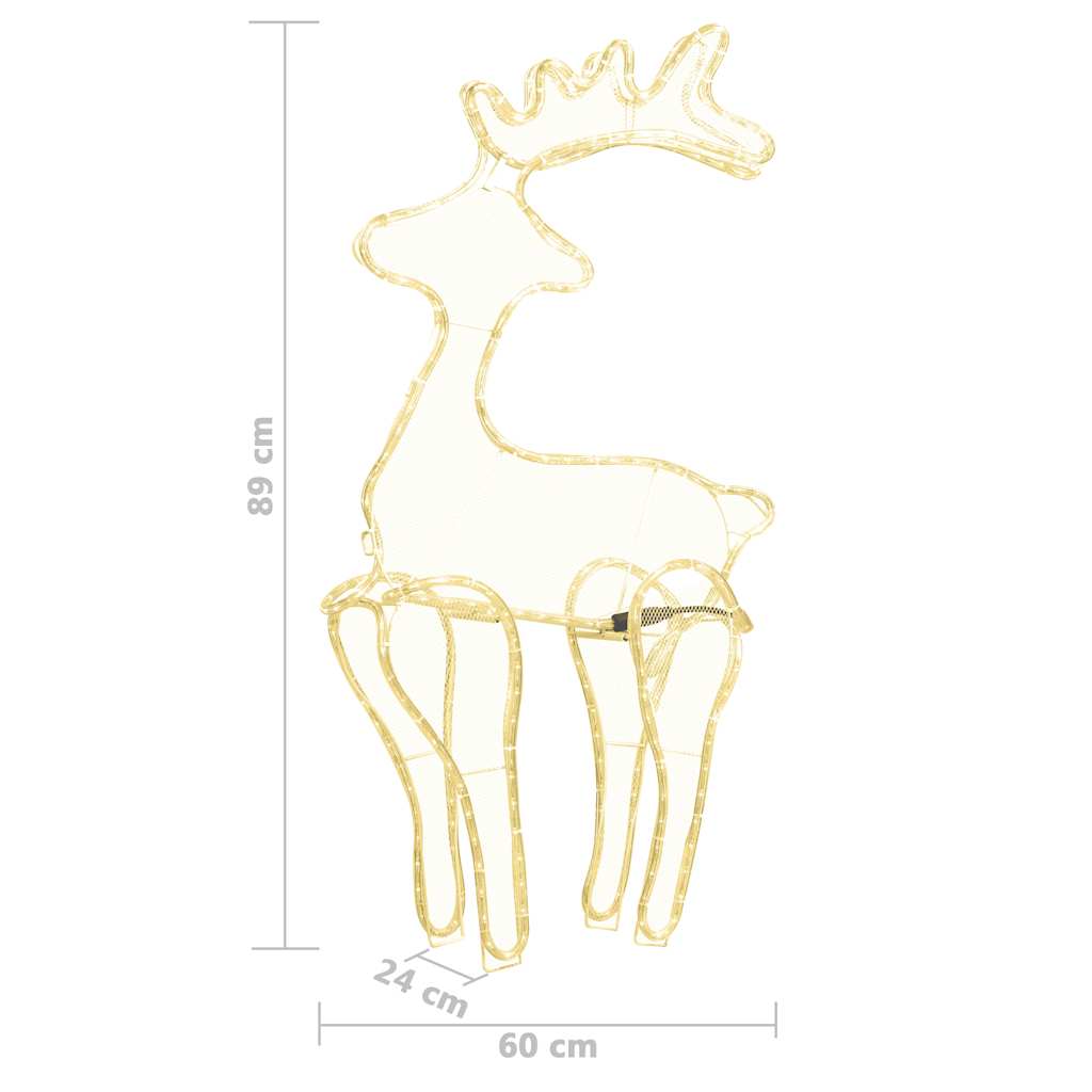 Décoration de Noël de renne avec maille 306 LED 60x24x89 cm - XIOS