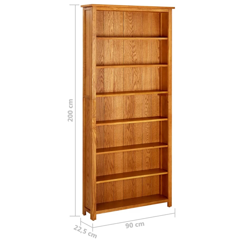 Bibliothèque à 7 niveaux 90x22,5x200 cm Bois de chêne massif - XIOS