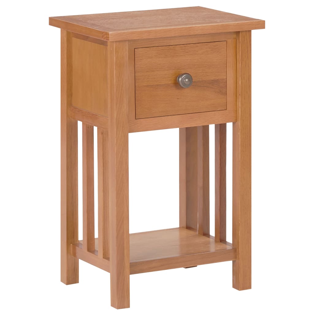 Table à revues avec tiroir 35x27x55 cm Bois de chêne solide - XIOS