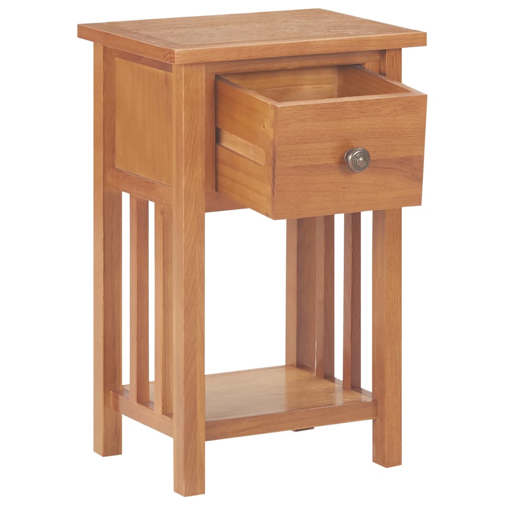 Table à revues avec tiroir 35x27x55 cm Bois de chêne solide - XIOS