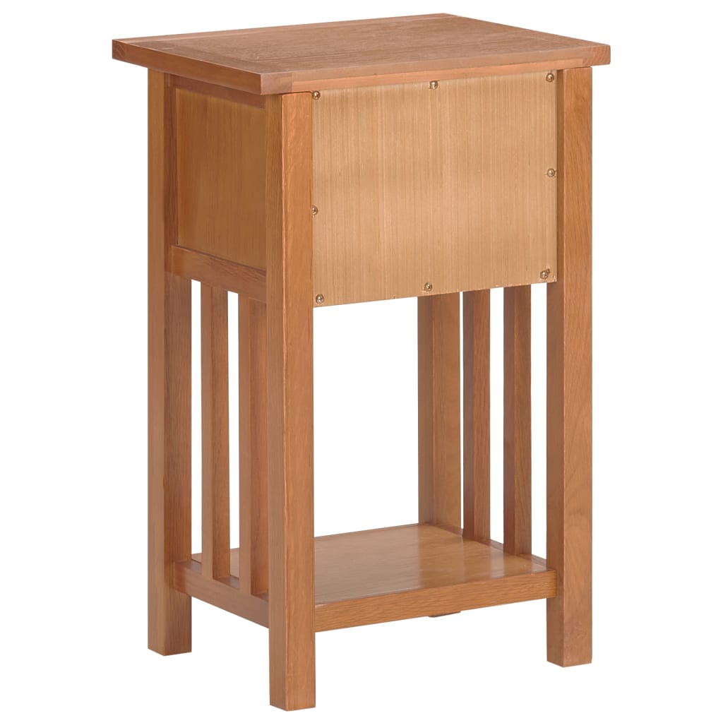 Table à revues avec tiroir 35x27x55 cm Bois de chêne solide - XIOS