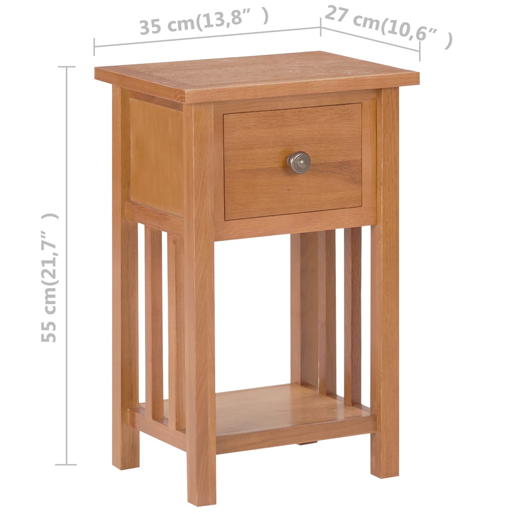 Table à revues avec tiroir 35x27x55 cm Bois de chêne solide - XIOS