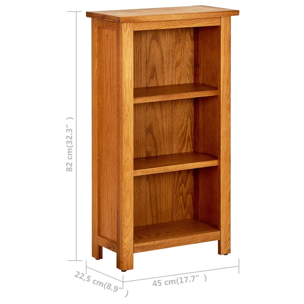 Bibliothèque 45x22,5x82 cm Bois de chêne massif - XIOS
