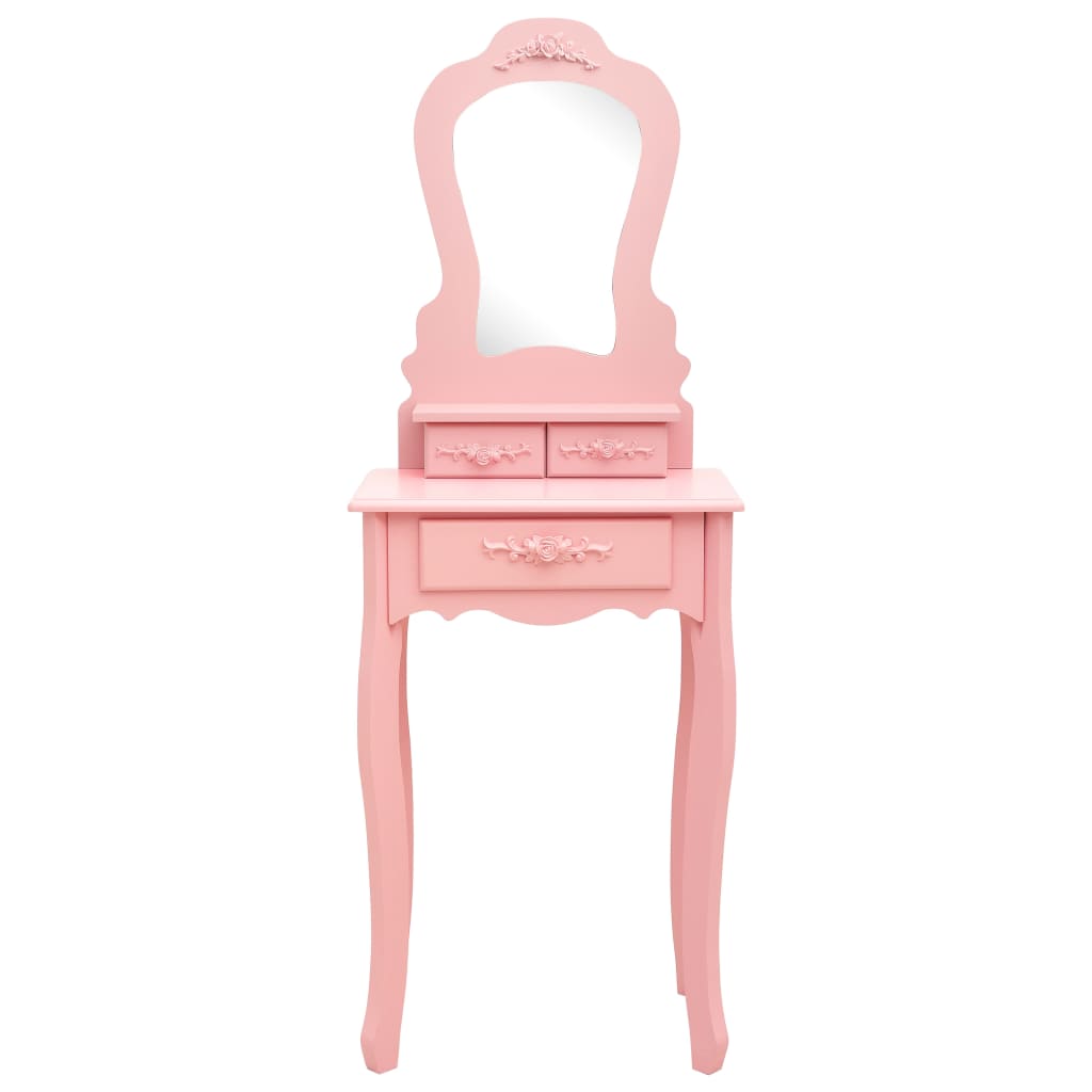 Ensemble de coiffeuse avec tabouret Rose 50x59x136 cm Paulownia - XIOS