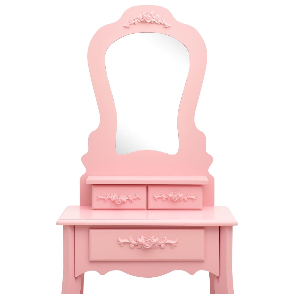 Ensemble de coiffeuse avec tabouret Rose 50x59x136 cm Paulownia - XIOS