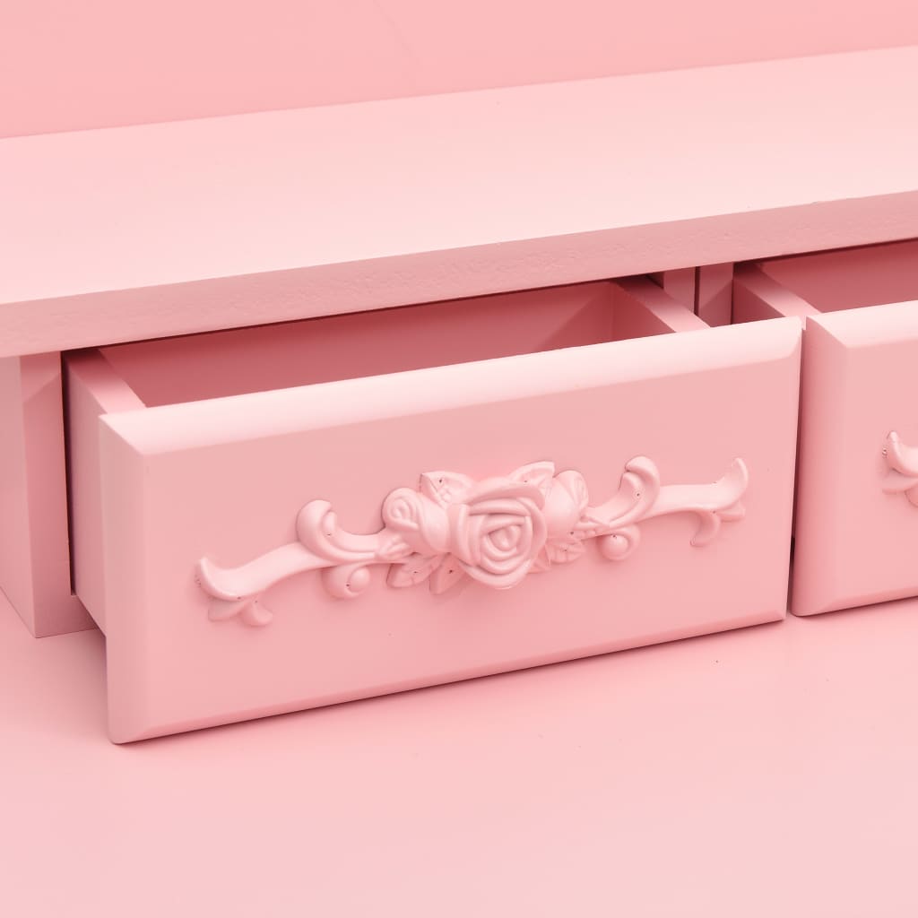 Ensemble de coiffeuse avec tabouret Rose 50x59x136 cm Paulownia - XIOS