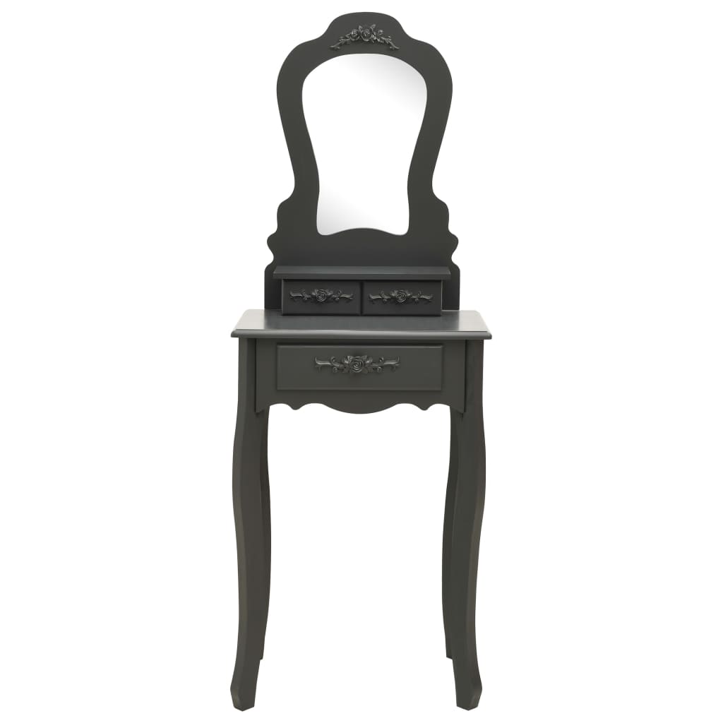 Ensemble de coiffeuse avec tabouret Gris 50x59x136 cm Paulownia - XIOS