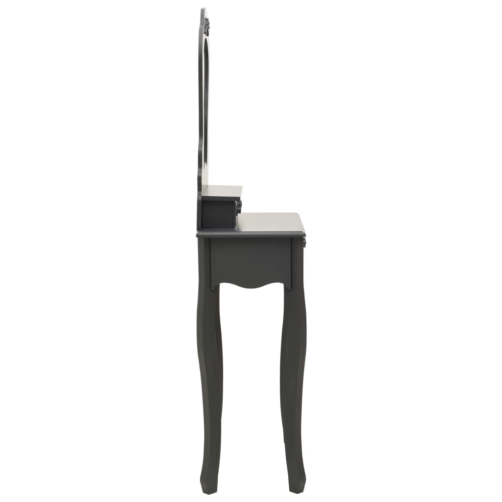 Ensemble de coiffeuse avec tabouret Gris 50x59x136 cm Paulownia - XIOS