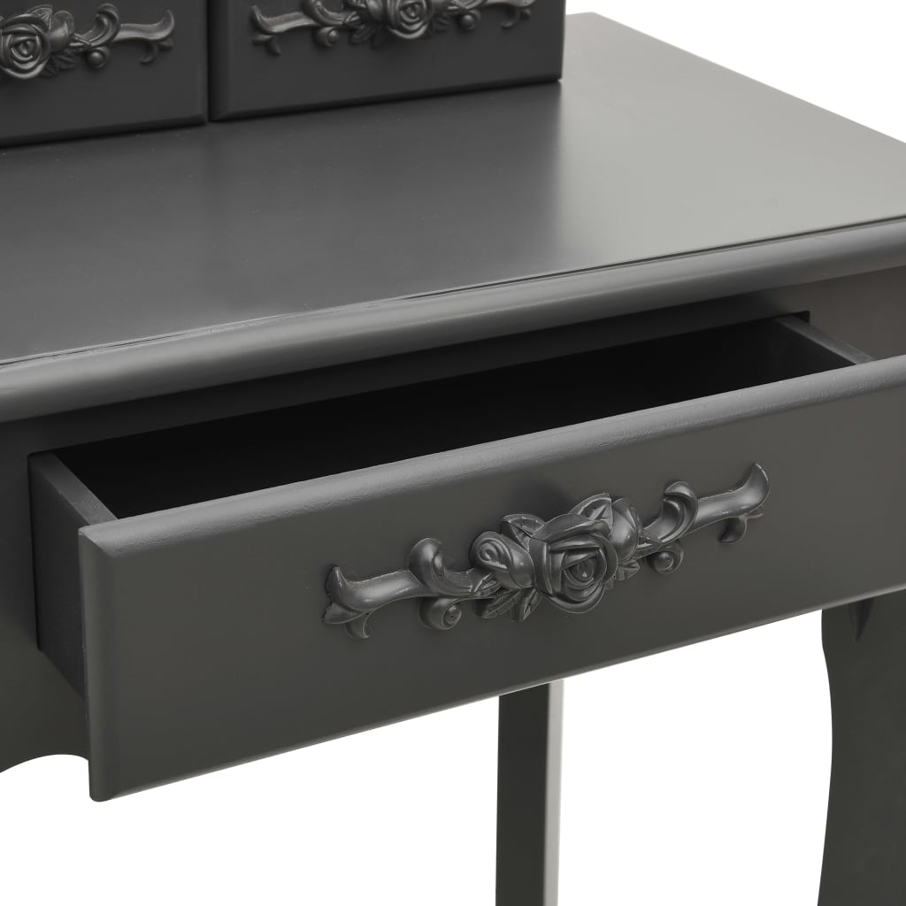 Ensemble de coiffeuse avec tabouret Gris 50x59x136 cm Paulownia - XIOS