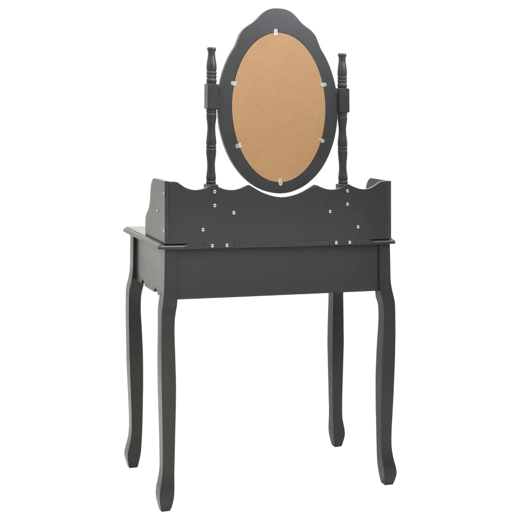 Ensemble de coiffeuse avec tabouret Gris 75x69x140 cm Paulownia - XIOS