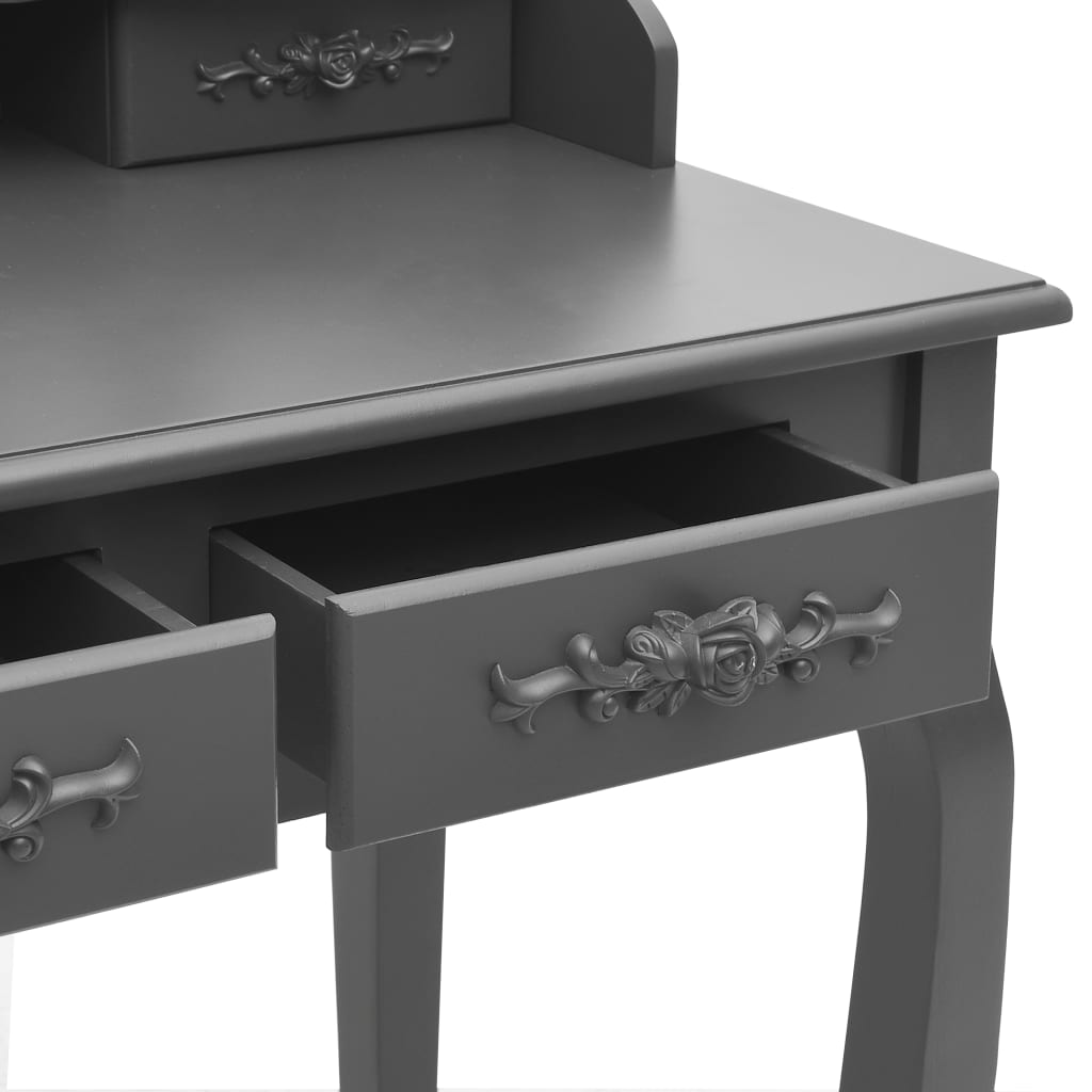 Ensemble de coiffeuse avec tabouret Gris 75x69x140 cm Paulownia - XIOS