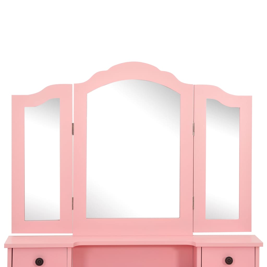 Ensemble de coiffeuse avec tabouret Rose 80x69x141 cm Paulownia - XIOS