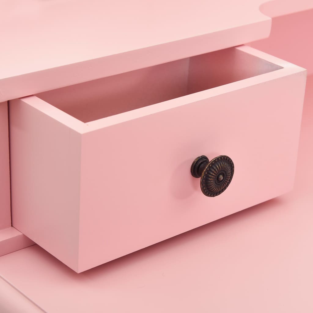 Ensemble de coiffeuse avec tabouret Rose 80x69x141 cm Paulownia - XIOS