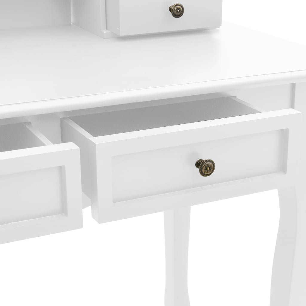 Ensemble de coiffeuse et tabouret Blanc 100x40x146 cm Paulownia - XIOS