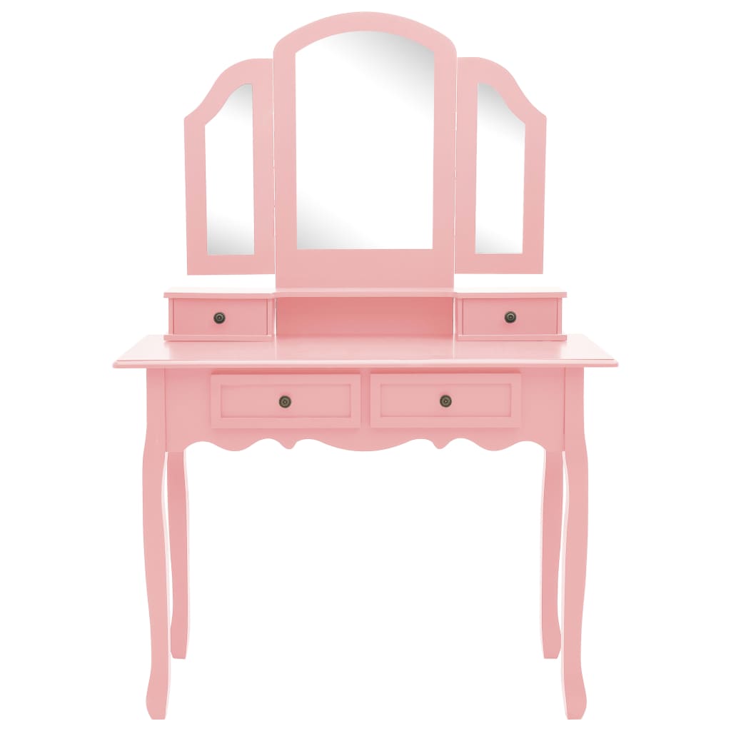 Ensemble de coiffeuse et tabouret Rose 100x40x146 cm Paulownia - XIOS