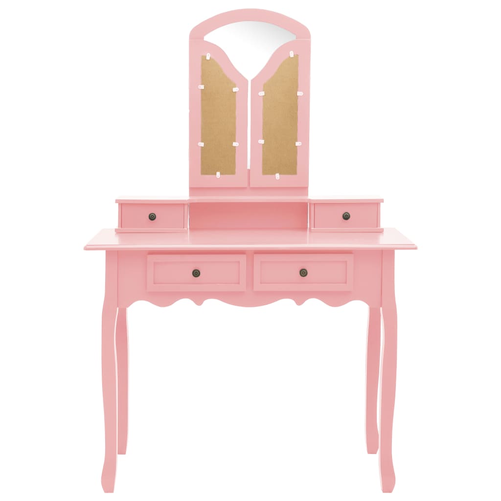 Ensemble de coiffeuse et tabouret Rose 100x40x146 cm Paulownia - XIOS