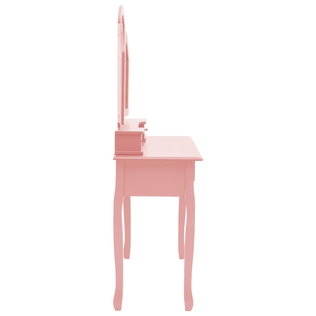 Ensemble de coiffeuse et tabouret Rose 100x40x146 cm Paulownia - XIOS