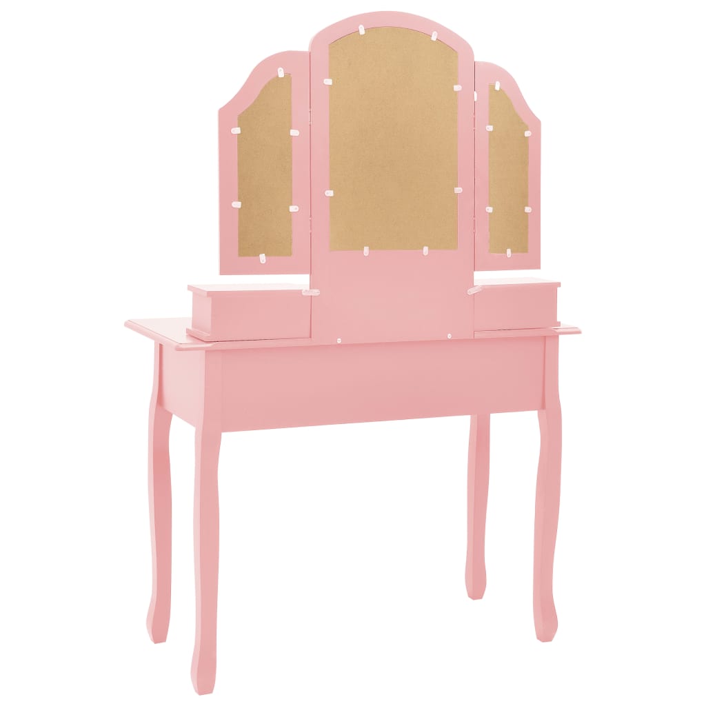 Ensemble de coiffeuse et tabouret Rose 100x40x146 cm Paulownia - XIOS