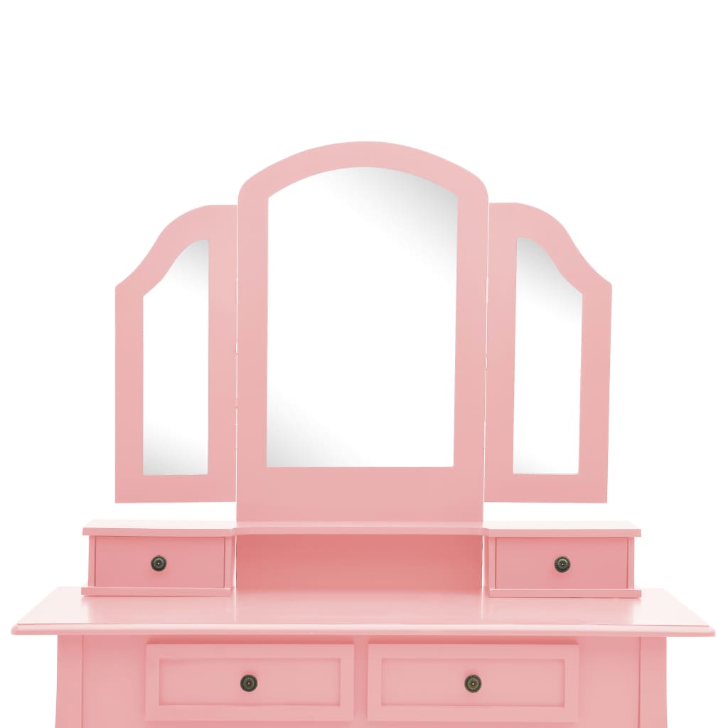 Ensemble de coiffeuse et tabouret Rose 100x40x146 cm Paulownia - XIOS