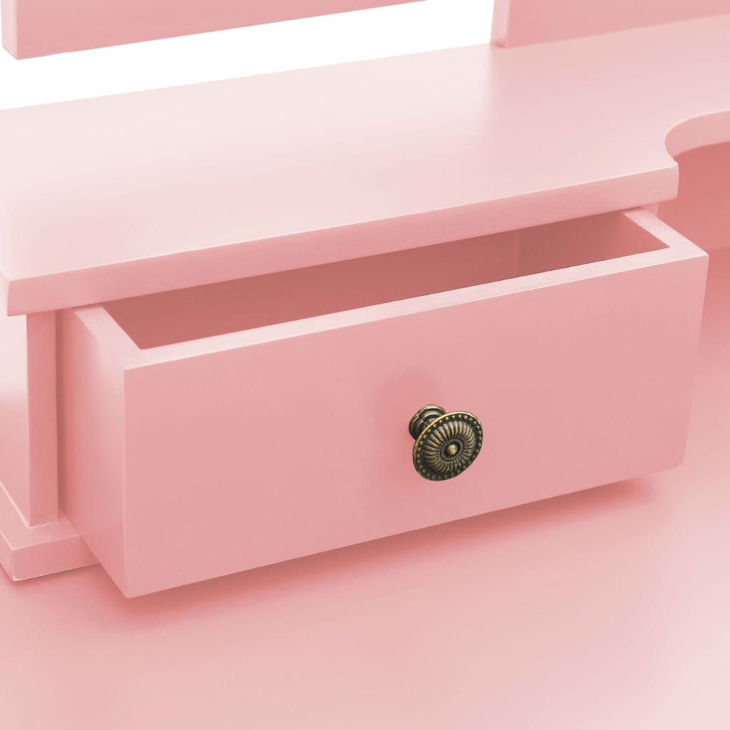 Ensemble de coiffeuse et tabouret Rose 100x40x146 cm Paulownia - XIOS