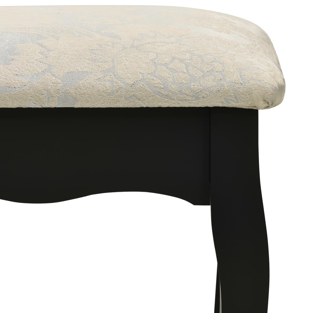 Ensemble de coiffeuse et tabouret Noir 100x40x146 cm Paulownia Coiffeuses vidaXL