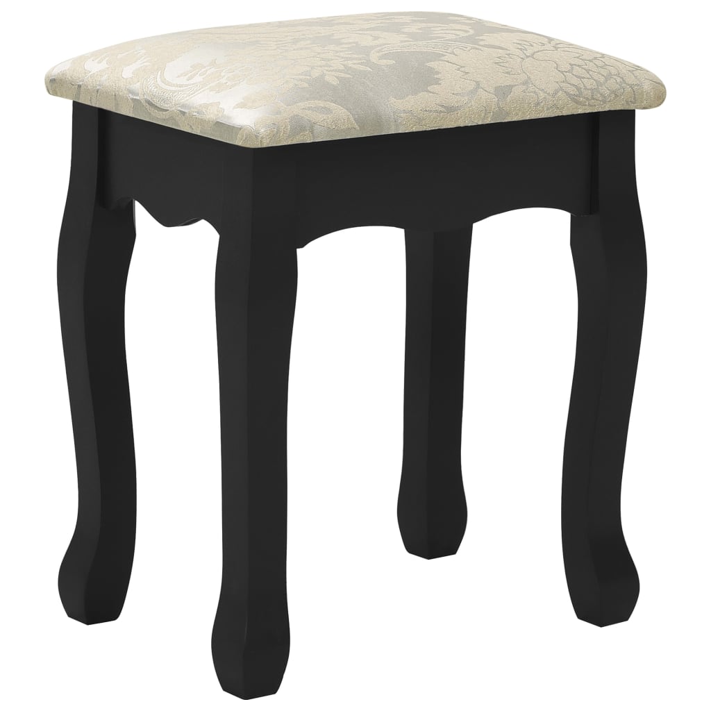 Ensemble de coiffeuse et tabouret Noir 100x40x146 cm Paulownia Coiffeuses vidaXL