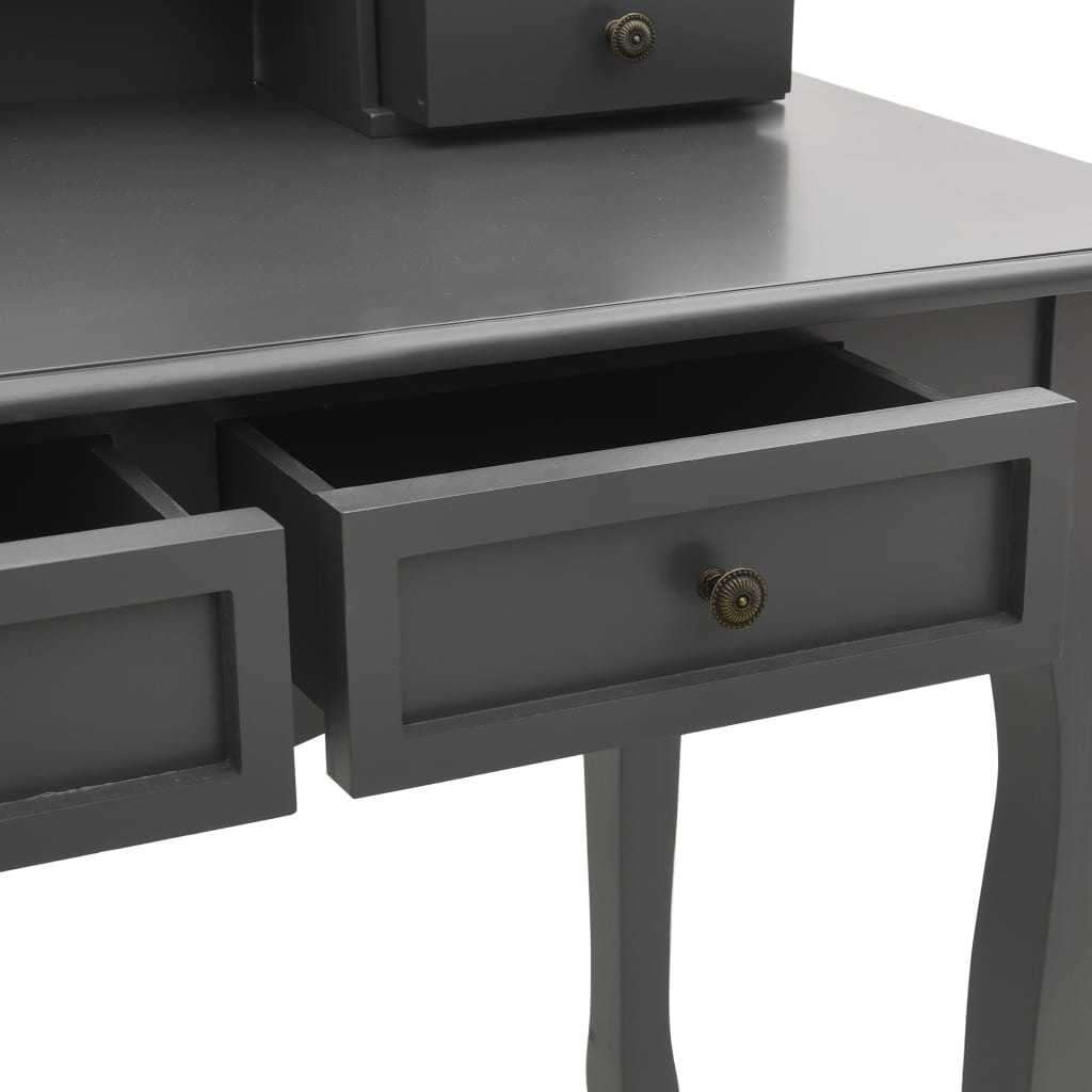 Ensemble de coiffeuse avec tabouret Gris 100x40x146cm Paulownia - XIOS