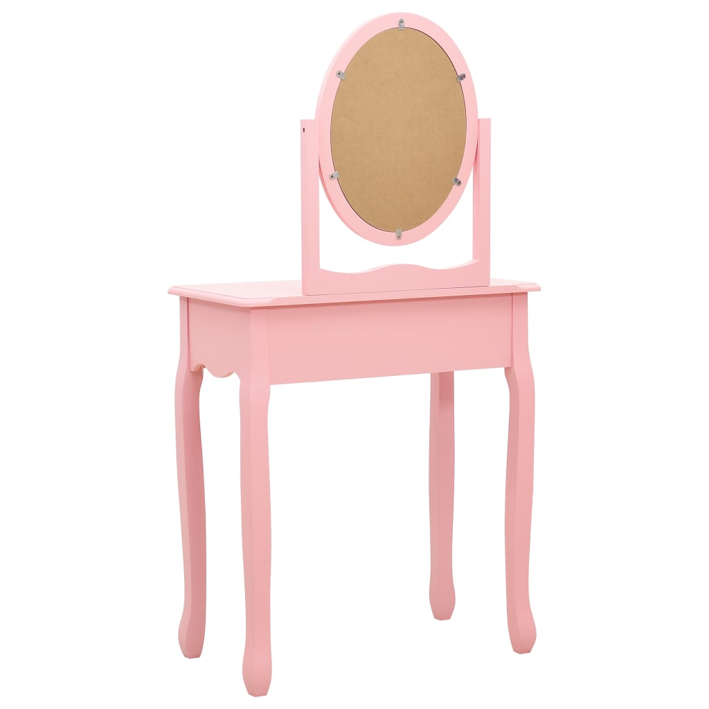 Coiffeuse et tabouret Rose 65x36x128 cm Bois de paulownia MDF - XIOS