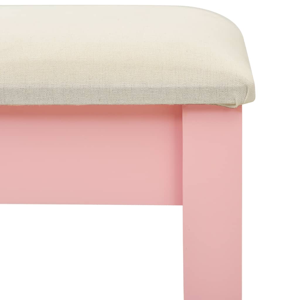 Coiffeuse et tabouret Rose 65x36x128 cm Bois de paulownia MDF - XIOS