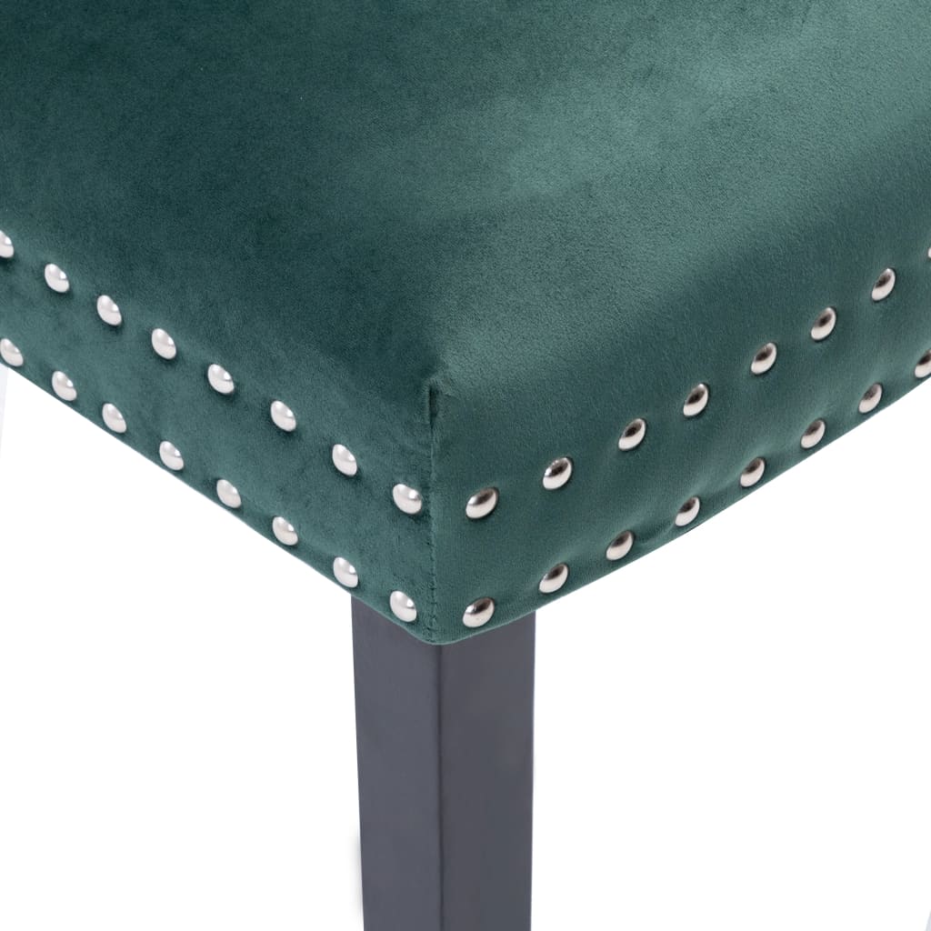 Chaises à manger lot de 2 vert foncé velours - XIOS