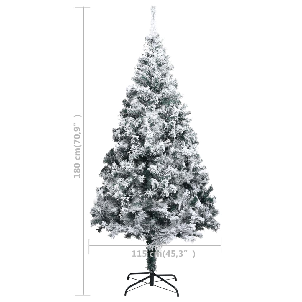 Sapin de Noël artificiel avec neige floquée vert 180 cm PVC - XIOS