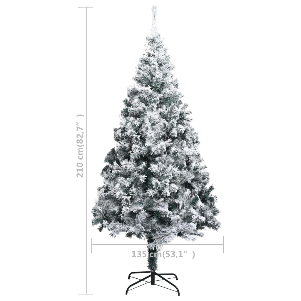 Sapin de Noël artificiel avec neige floquée vert 210 cm PVC - XIOS
