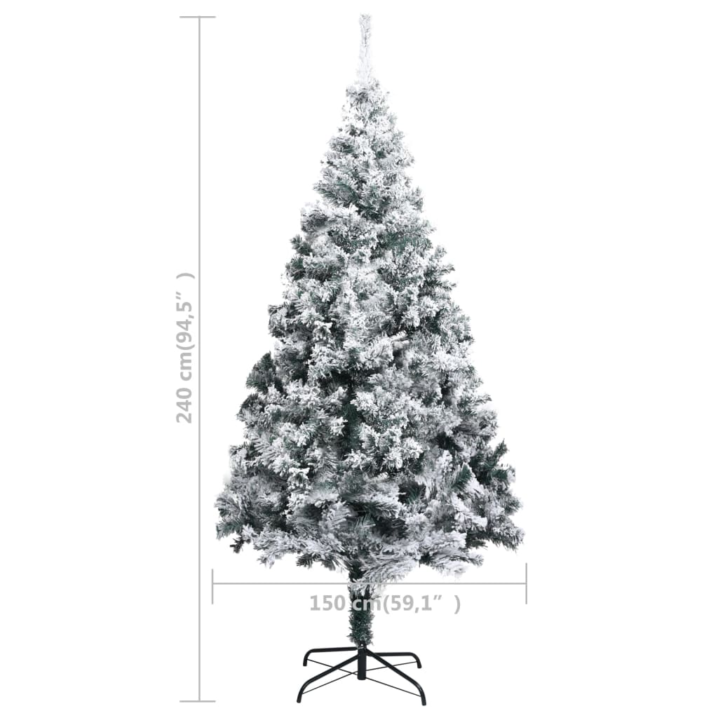 Sapin de Noël artificiel avec neige floquée vert 240 cm PVC - XIOS