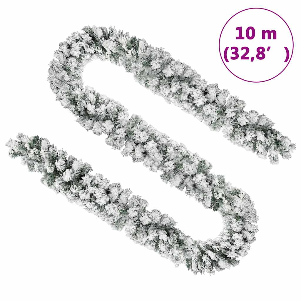 Guirlande de Noël avec neige floquée Vert 10 m PVC - XIOS