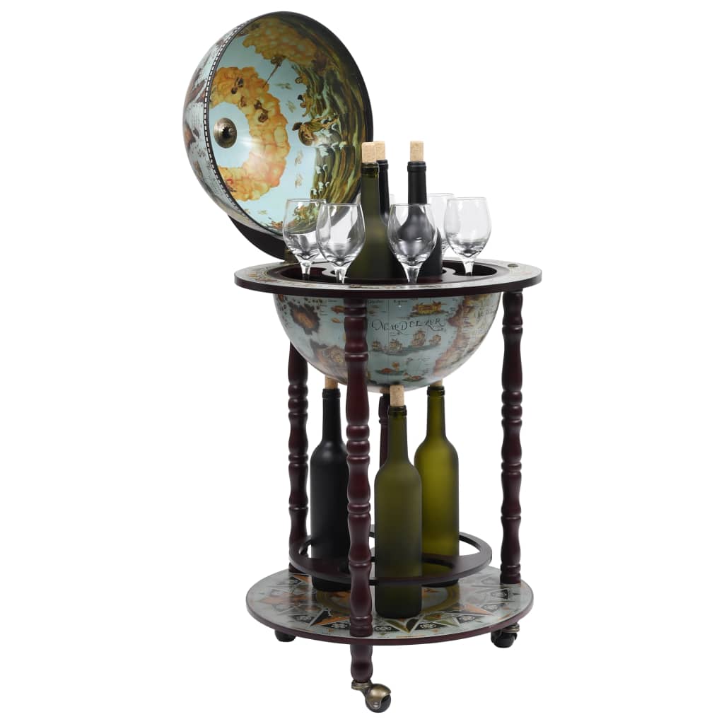 Bar sous forme de globe Bois d'eucalyptus Bleu - XIOS