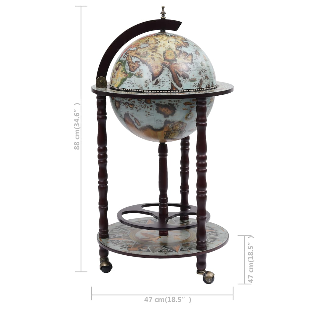 Bar sous forme de globe Bois d'eucalyptus Bleu - XIOS