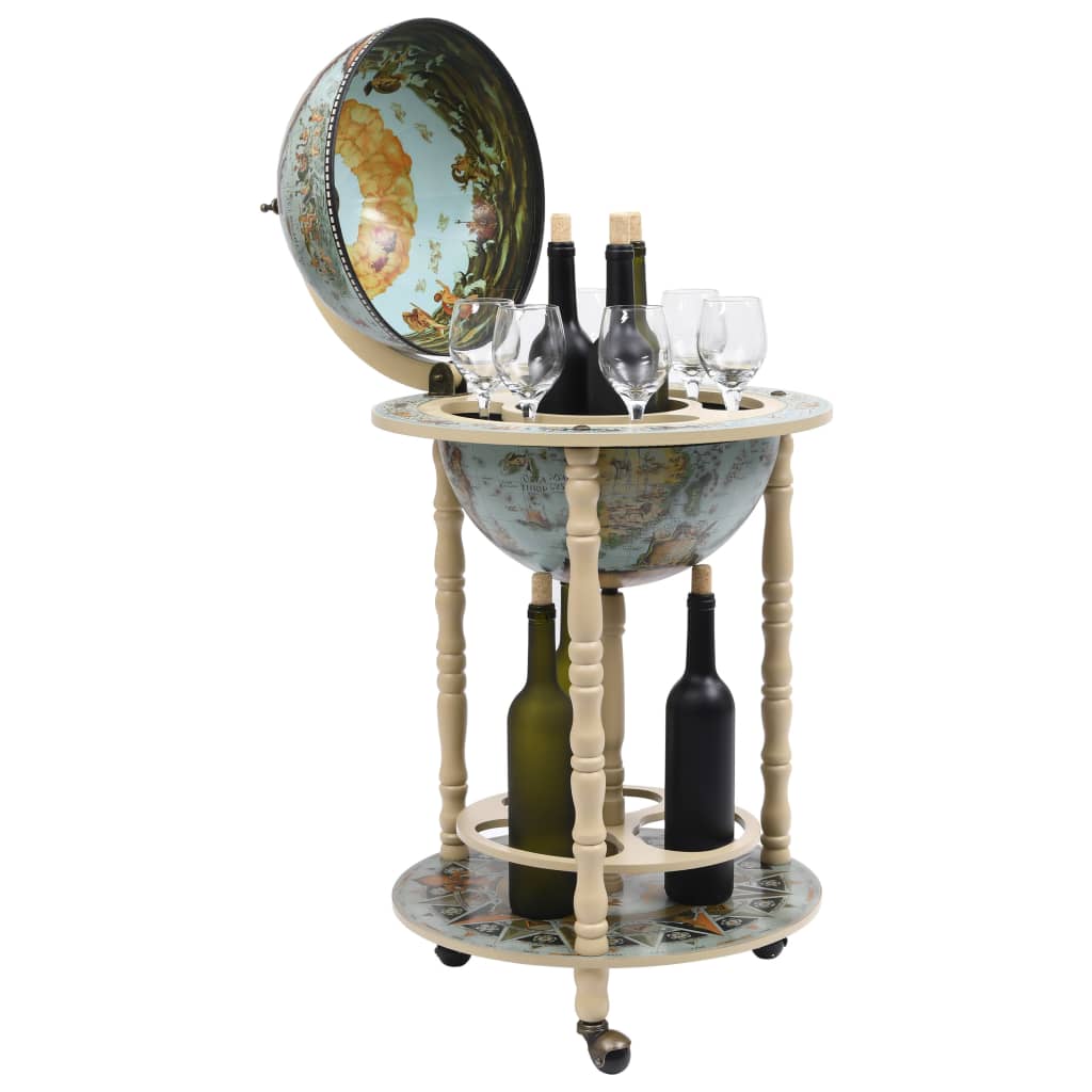 Bar sous forme de globe Bois d'eucalyptus Bleu - XIOS
