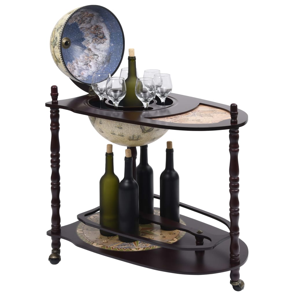Support de vin autoportant globe Bois d'eucalyptus Vert - XIOS