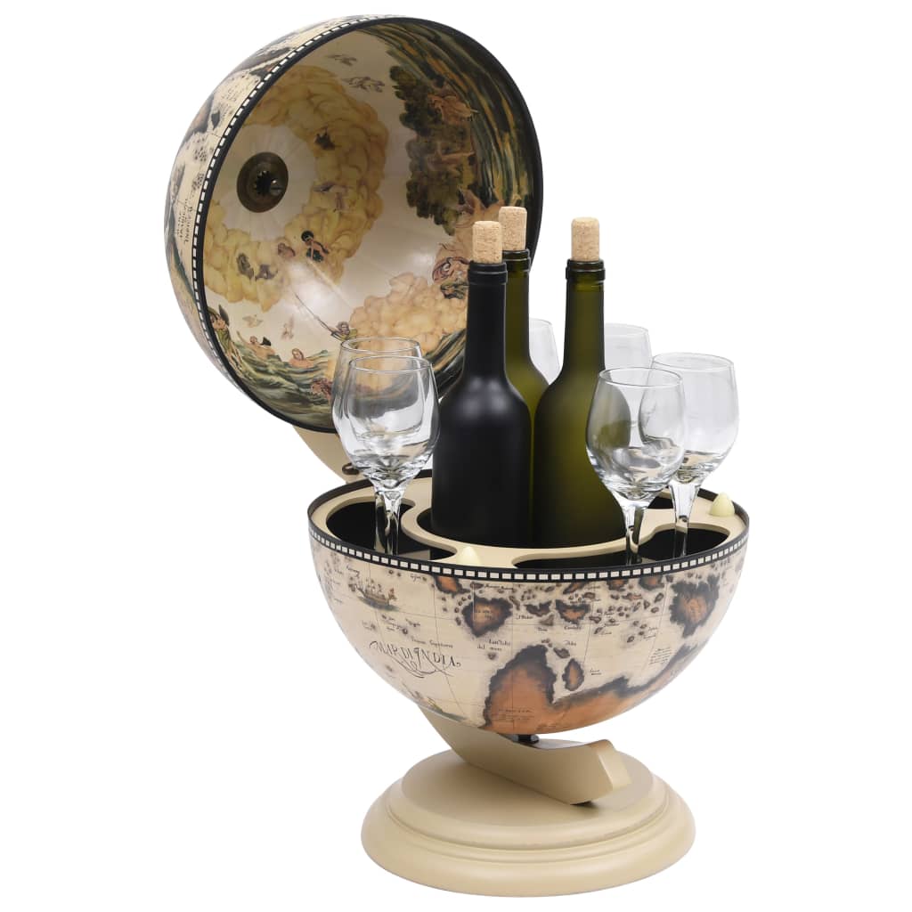 Support de vin globe de dessus de table Bois d'eucalyptus Blanc - XIOS