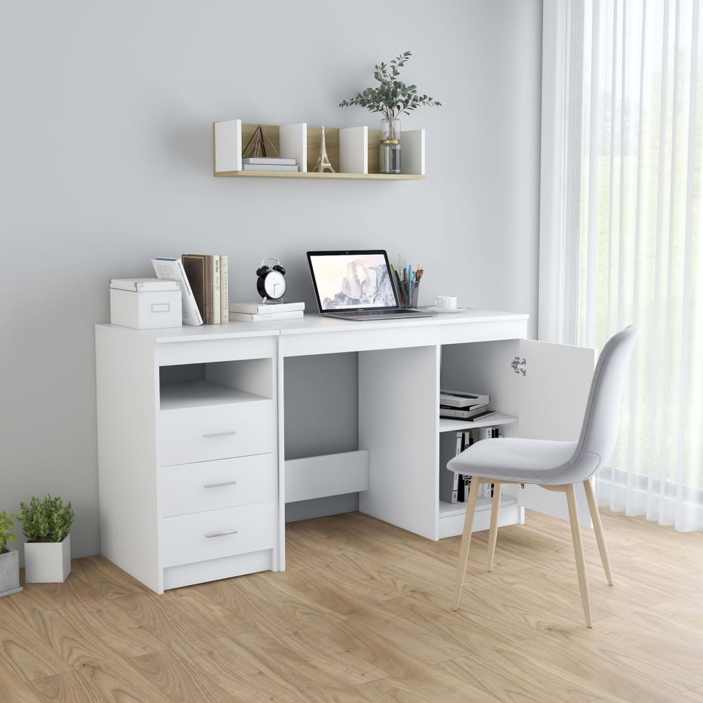 Bureau Blanc 140x50x76 cm Bois d’ingénierie - XIOS