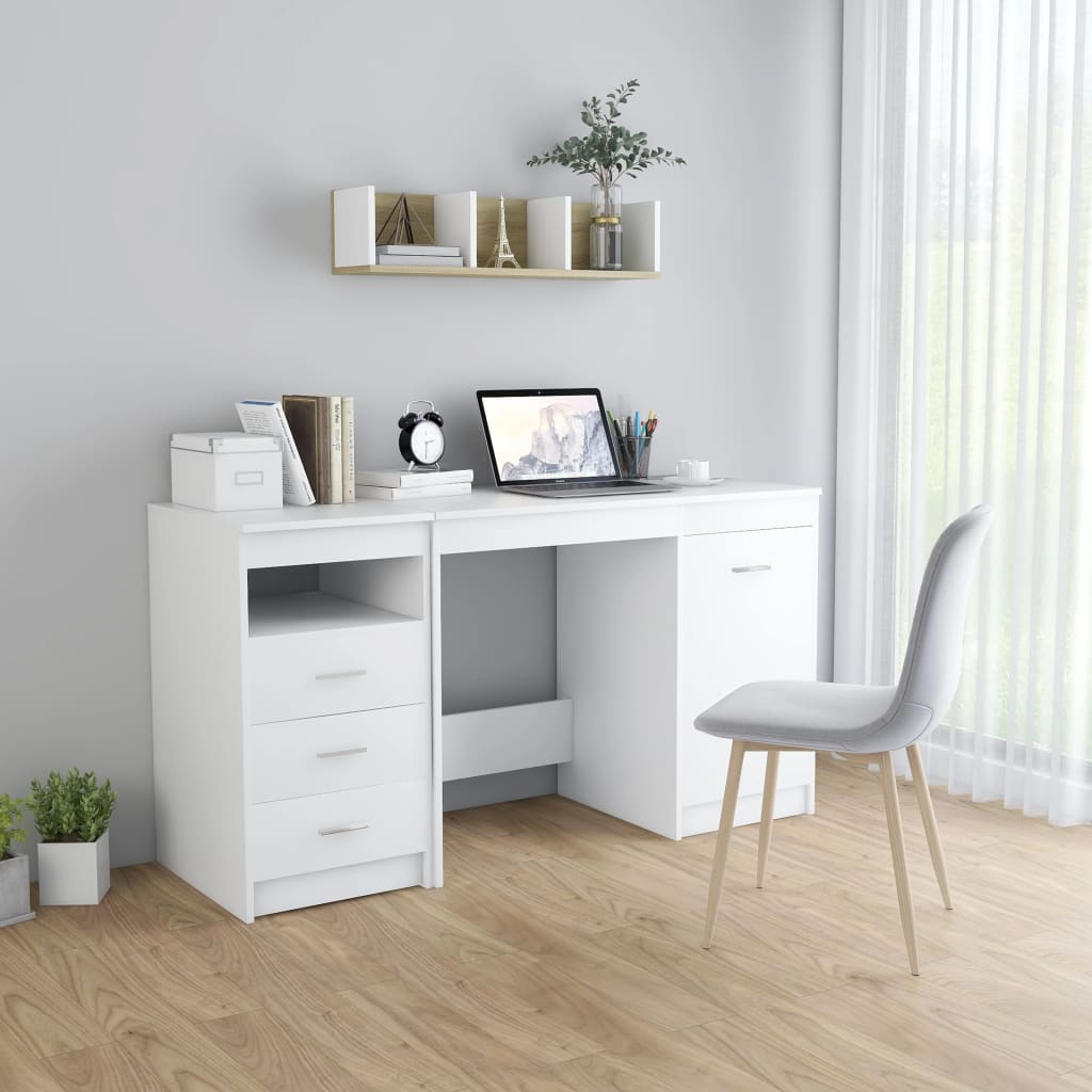 Bureau Blanc 140x50x76 cm Bois d’ingénierie - XIOS